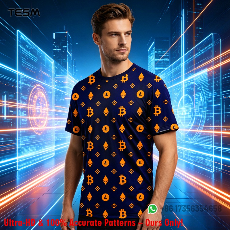 Office Tech Wear - Camiseta masculina com estampa criptográfica, Bitcoin