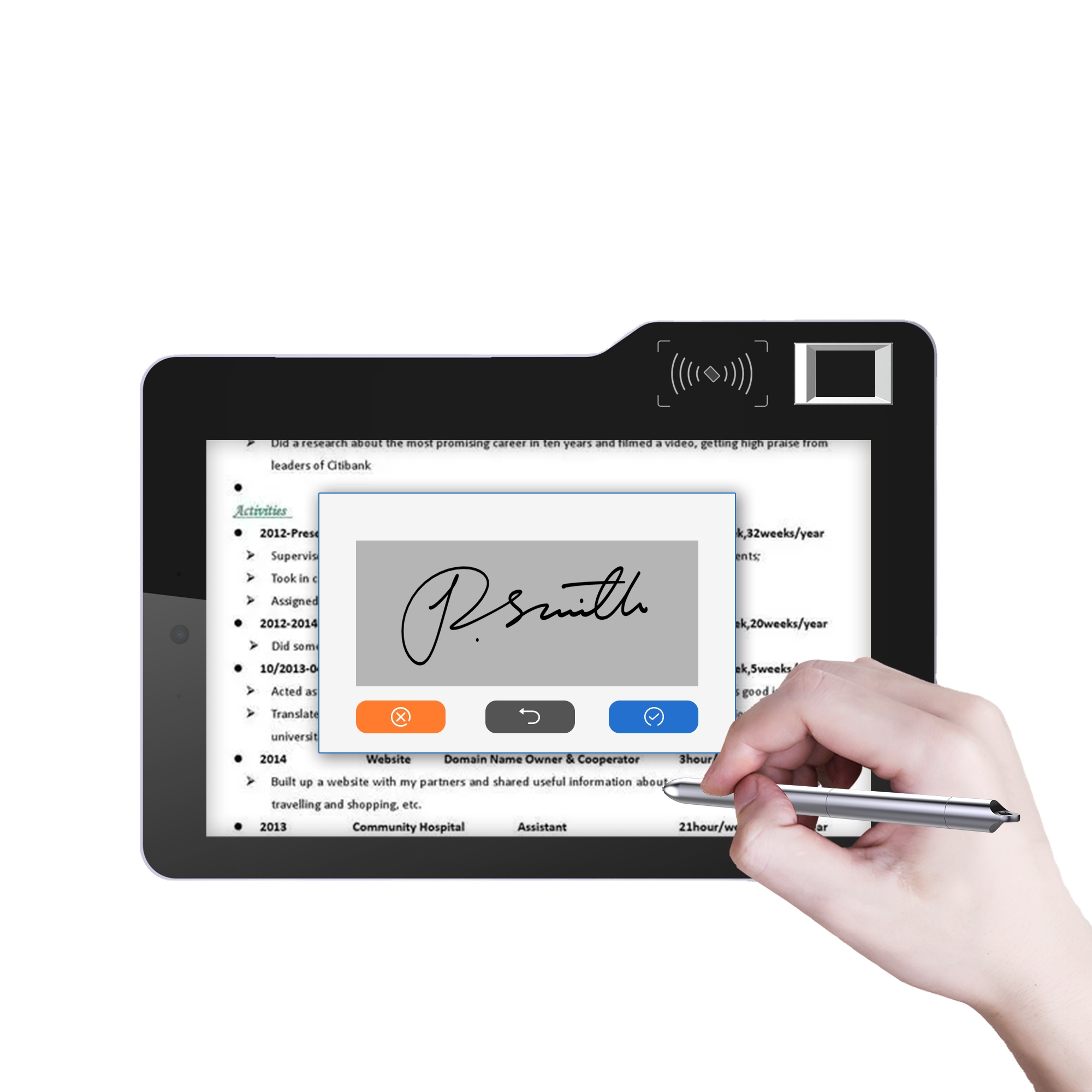 Digital Signature Pad - MT610 Tablet Android de 10,1 polegadas