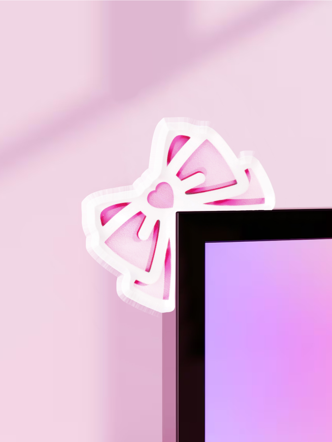 Office Technology - Kawaii arco monitor decoração rosa acrílico