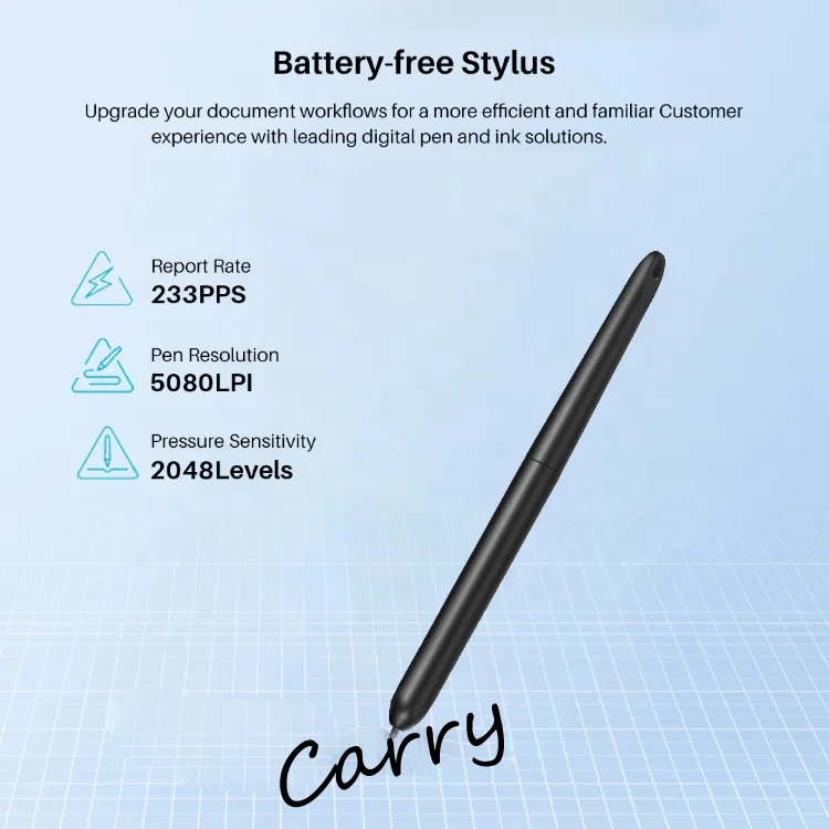 2048 níveis de sensibilidade à - Digital Signature Pad avaliação e preço